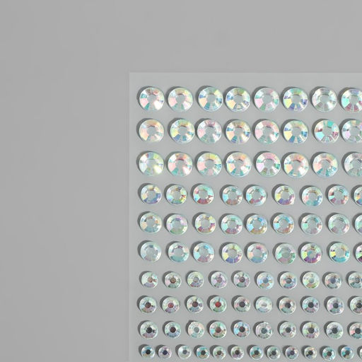 Цена за 3 шт. Стразы самоклеящиеся, с голографией, d = 3/4/5/6 мм, 165 шт на листе на листе