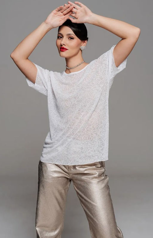 Футболка полупрозрачная паутинка оверсайз - Sahar art lab фото 3