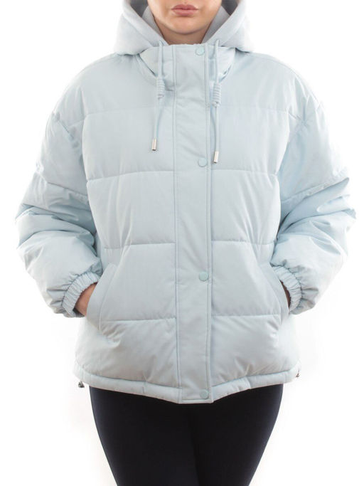 H24-088 LT. BLUE Куртка демисезонная женская (120 гр. холлофайбер) - Фабричный китай фото 3
