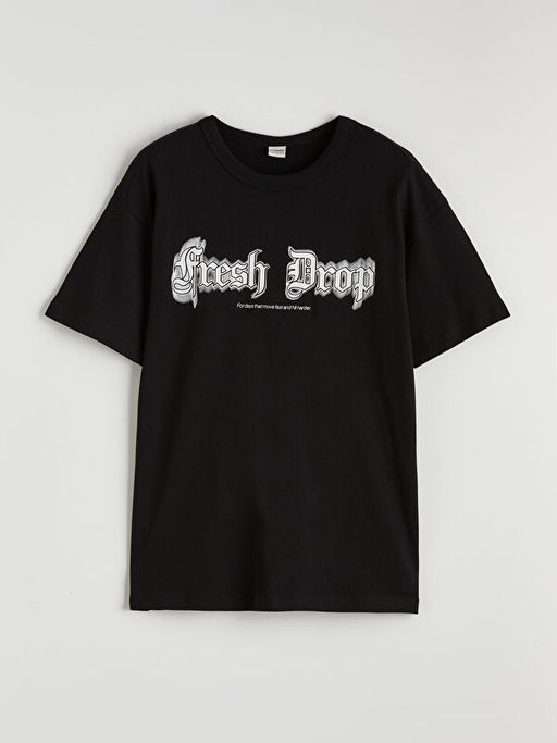 Bisiklet Yaka Bask?l? Erkek ?ocuk Ti??rt