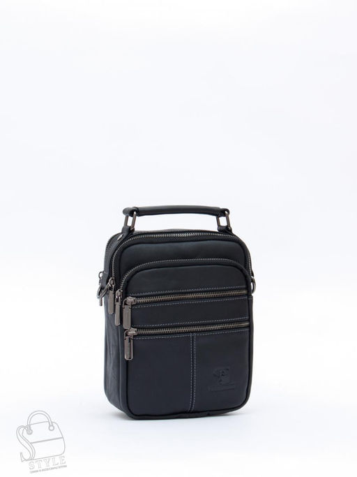 Сумка мужская кожаная 634M black Fuzhiniao в Новосибирске