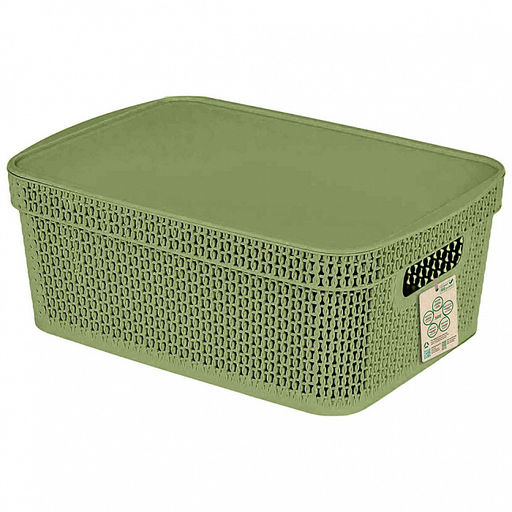 Корзина для хранения Keeplex Green Republic с крышкой 5л 28,1х18,5х13,9см полынь KL411311049 - Пластик репаблик фото 2