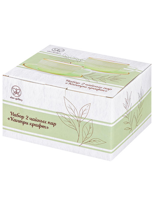Чайная пара 4 пр 350 мл 14*10,5*7 см "Кантри Крафт", светло-зеленый, фарфор