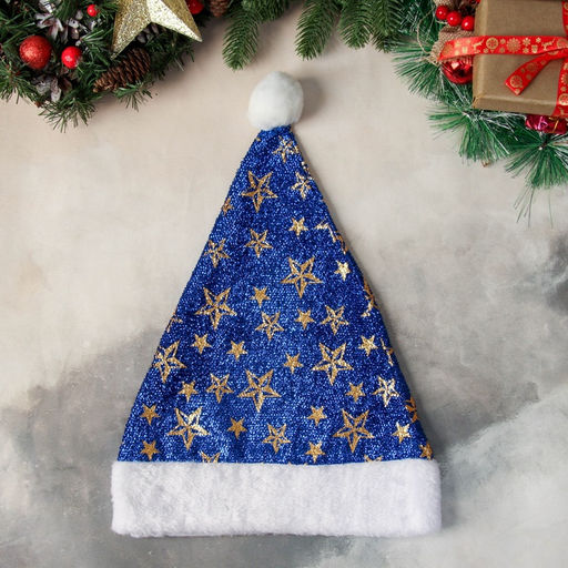 Колпак новогодний Звёздный момент 29х37 см, синий
