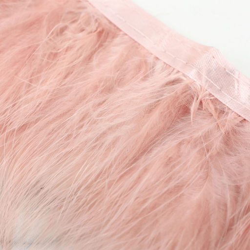 Перья марабу декоративные, на ленте, 8-10 см, 5±0.5 м, тёмно-бежевые