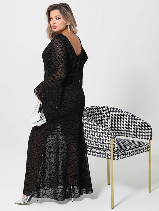 Платье Габриэлла 0455-1амх черный кристалл