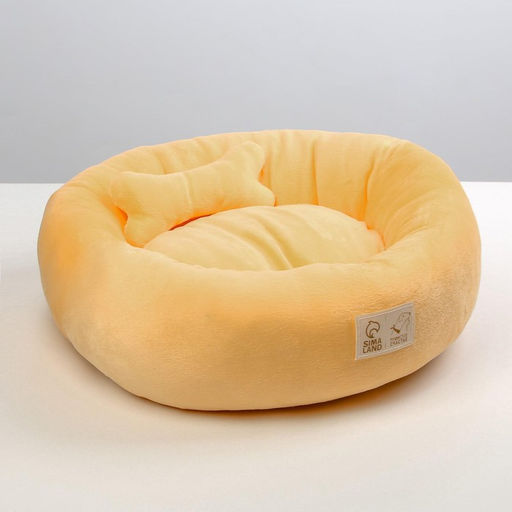 Лежанка с косточкой, 45х35х11 см, персиковая - Пушистое счастье фото 3