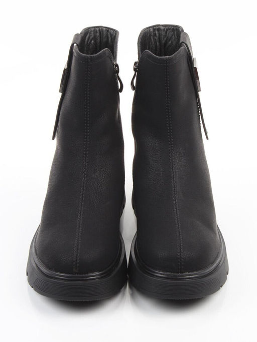 04-WD018-1M BLACK Ботинки зимние женские (натуральная кожа, 100% шерсть)