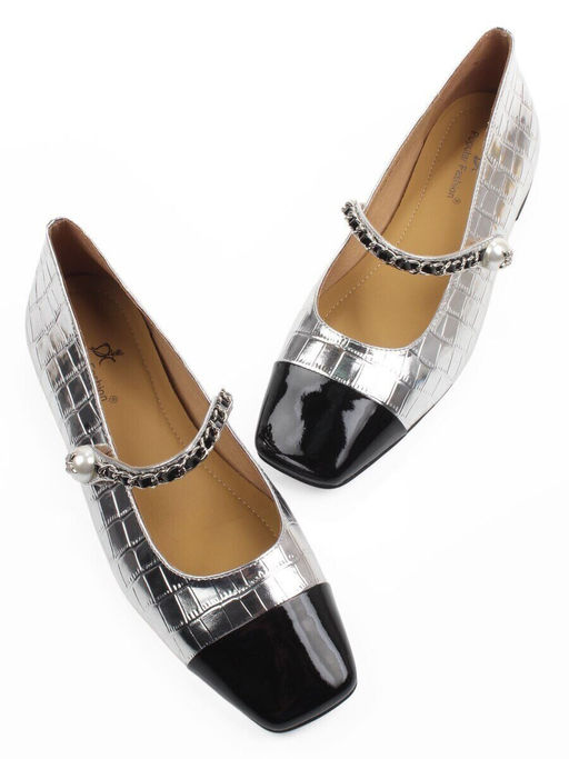 06-H4A-5C BLACK/SILVER Туфли женские (натуральная кожа)