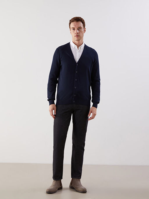 Standart Kal?p V Yaka Erkek Triko H?rka