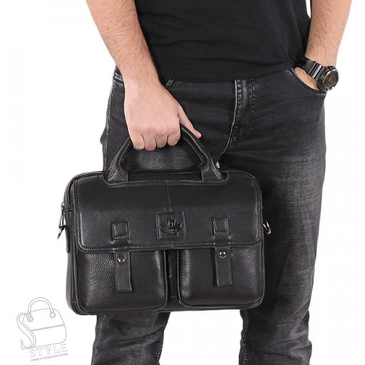 Портфель мужской кожаный 3885Z black Zinimsk - S-style фото 2