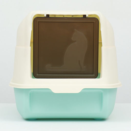 Туалет закрытый, 36×51×34 см, с откидным верхом, пластик, голубой