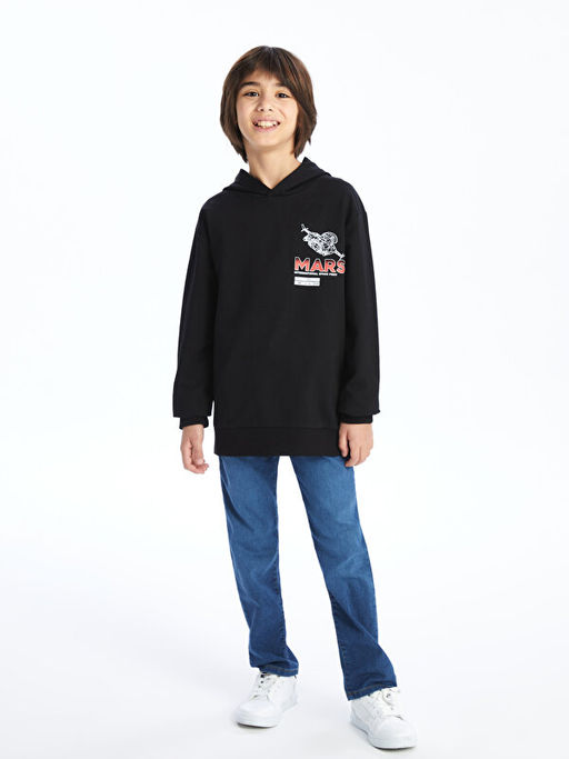Rahat Kal?p Bask?l? Erkek ?ocuk Hoodie - Waikiki фото 2