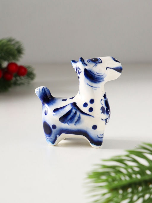 Фигурка фарфор «Конь Пегас», 7×6.5×3.5 см, гжель
