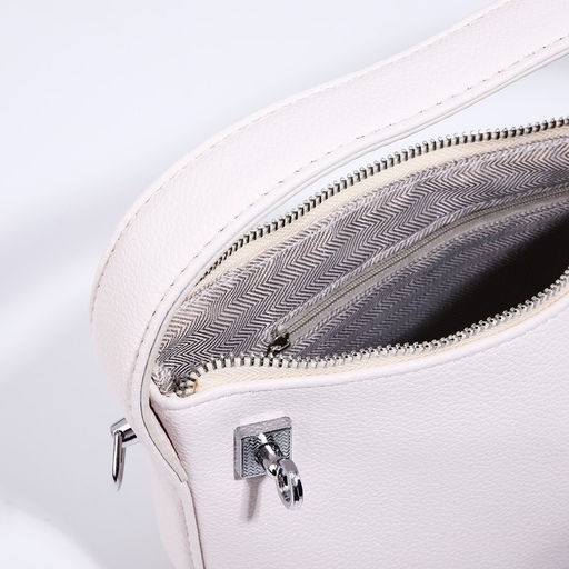 Сумка-багет на молнии, цепочка, цвет белый - Simaland фото 8