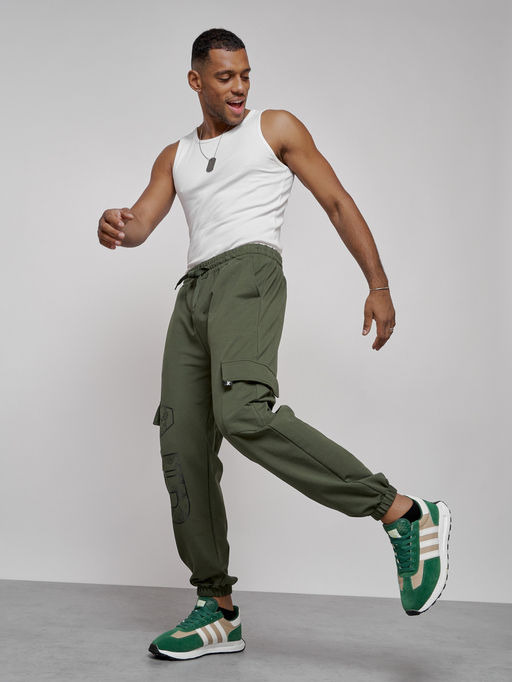 Брюки джоггеры спортивны мужские цвета хаки 12918Kh - Mtforce фото 3