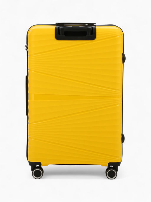 Чемодан на колёсах большой 111 л (L), на молнии, кодовый замок, 4 колеса, жёлтый