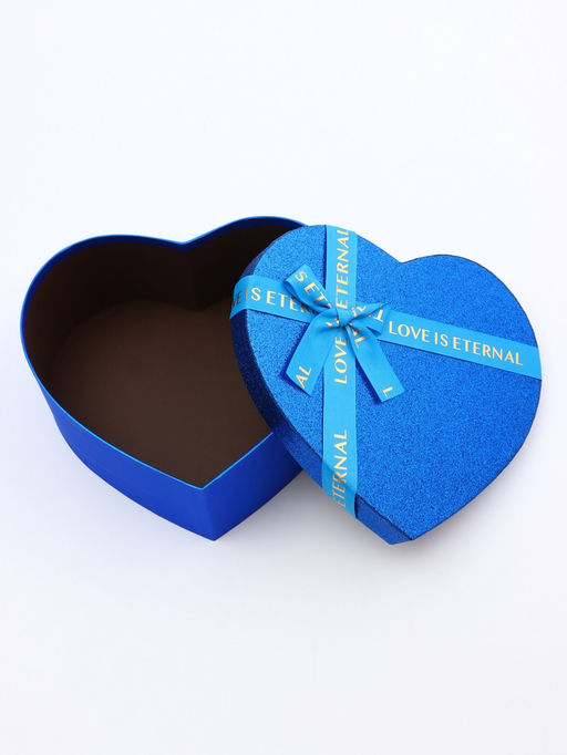 Набор подарочных коробок сердце 3 в 1, сияющий синий с бантом Любовь вечна, 31?27?13.3; 28?25?11.7; 26?23?10.3 см
