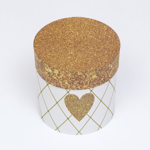 Набор круглых коробок 5в1 Сердце золотое, 25 25 15 15 см - Simaland фото 4