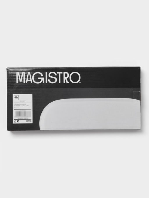 Блюдо сервировочные Magistro White Snow, 34.5×15.5×2 см, фарфор, белое