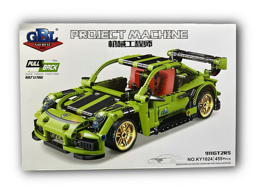 Конструктор "GAO BO LE" 455 дет. "Porsche 911 GT2R5 зеленый" (KY1024) в коробке (р)