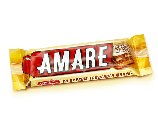 Шоколадный батончик "Амаре" с начинкой со вкусом топленого молока