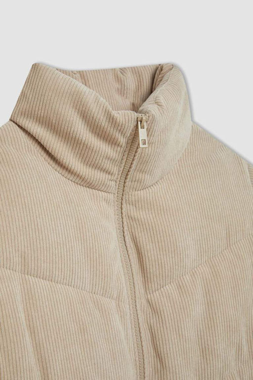 Водонепроницаемое вельветовое пуховик с воротником-стойкой - Defacto фото 9