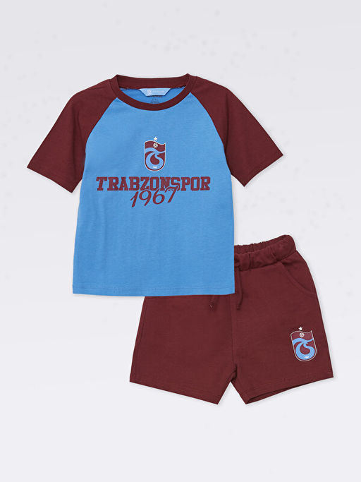 Bisiklet Yaka Trabzonspor Bask?l? Erkek Bebek Ti??rt Ve ?ort 2li Tak?m