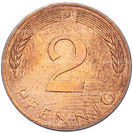 Монета 2 пфеннига 1979 года J Западная Германия (ФРГ)