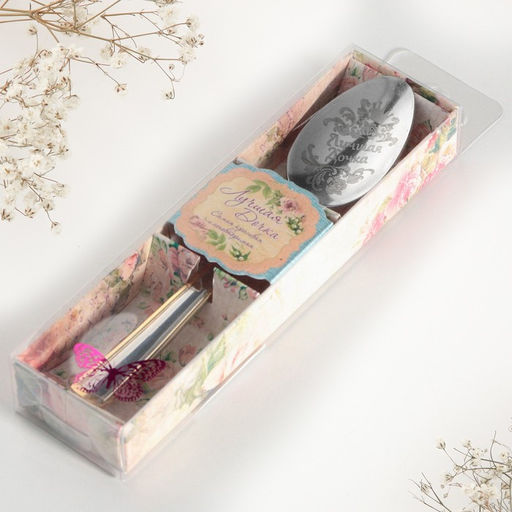 Ложка чайная с гравировкой Лучшая дочка, в подарочной коробке, 3?14 см