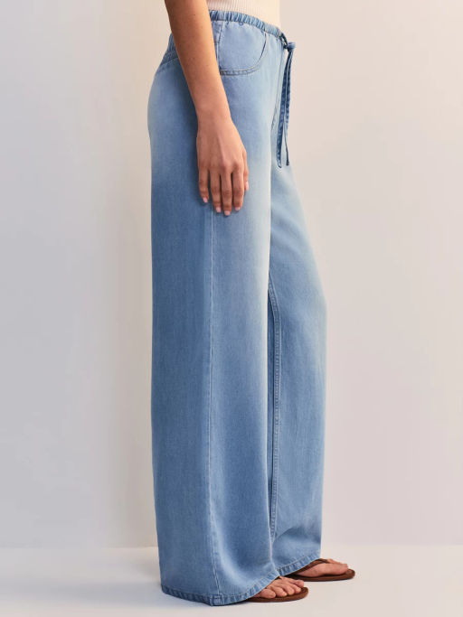 Широкие джинсы с регулируемым поясом из тенселя ZR2605092358-101 / Zarina