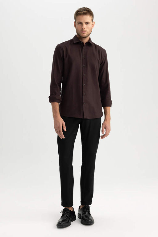 Фланелевая рубашка с длинным рукавом Modern Fit - Defacto фото 2