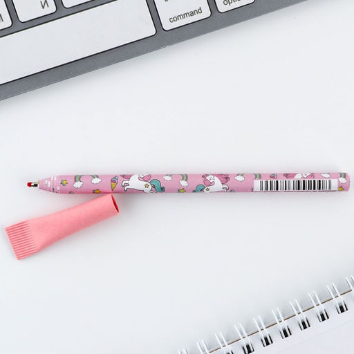 Цена за 10 шт. Эко-ручка Единорог, синяя паста, 1.0 мм