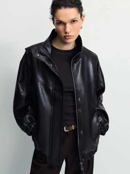Куртка оверсайз из искусственной кожи / Zarina