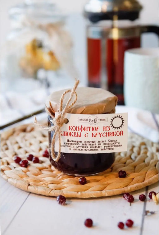 Конфитюр клюква с брусникой, 240г - Таeжный Тайник фото 2