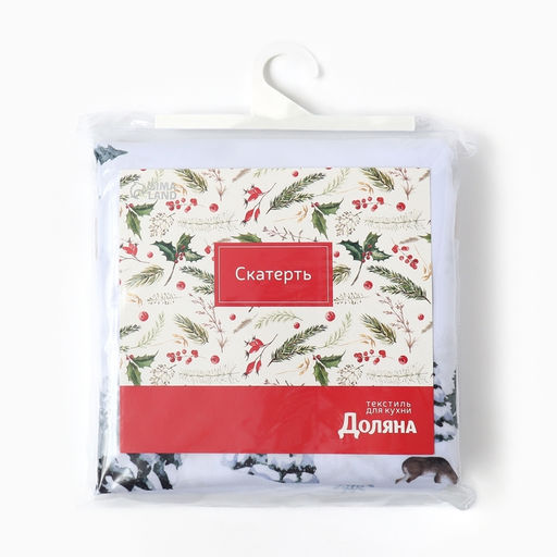 Скатерть новогодняя «Доляна. Зимний лес», 145×180 ±3 см, 100% п/э