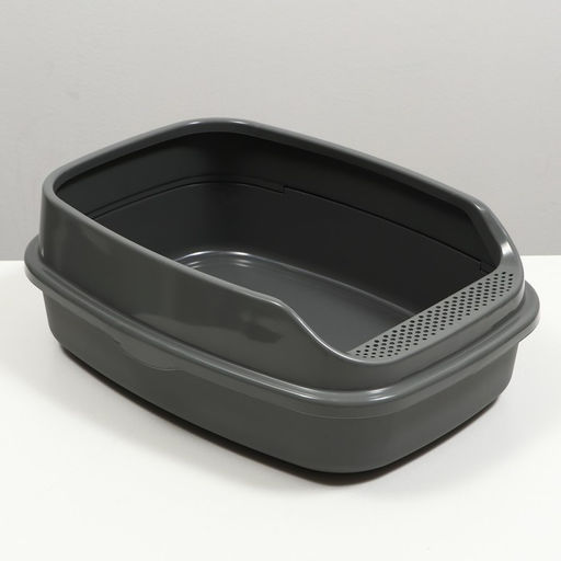 Туалет Айша XL с бортом 64 х 44 х 21 см серый FIX - Simaland фото 3