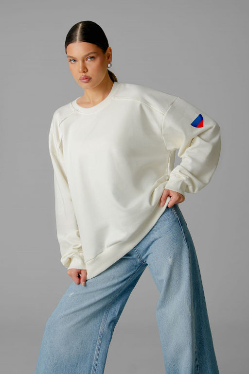 Арт. 15124 Свитшот женский Матрешка оверсайз 44-50 (4 шт) Цвет:молочный - Калинка фото 30