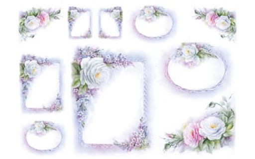 To-Do бумага рисовая Carta di Riso 35 x 50 см 10 шт. СК/Распродажа 91976 Рамки с белыми розами