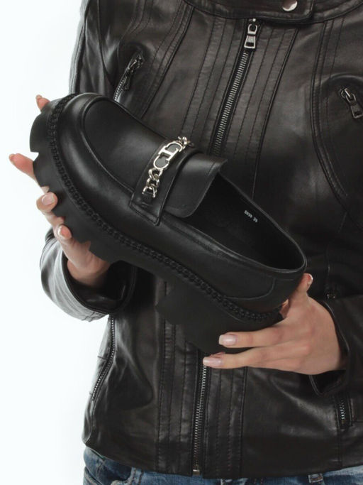 03-5939 BLACK Лоферы женские (натуральная кожа) - Фабричный китай фото 2