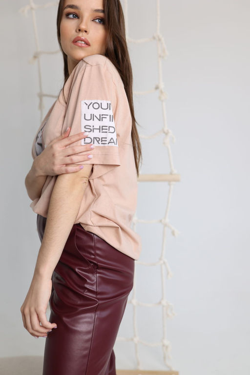 Футболка AMORI 6373 телесный принт  фото 3