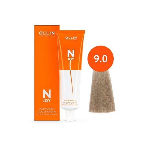 OLLIN "N-JOY" 9/0 блондин, перманентная крем-краска для волос 100мл