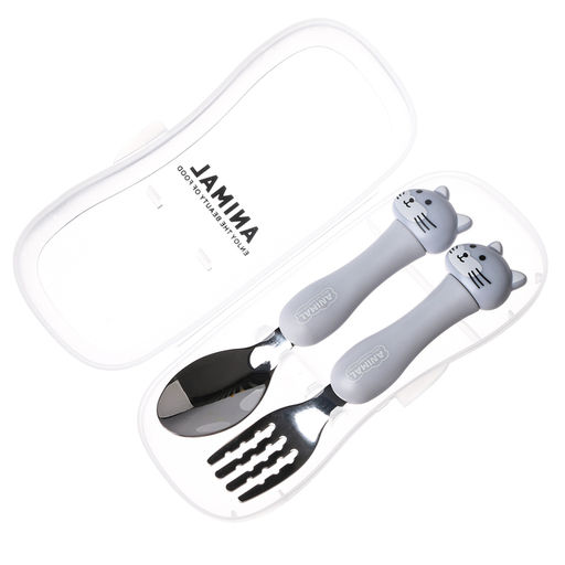 Набор детских столовых приборов в футляре Котята, вилка, ложка - Simaland фото 5