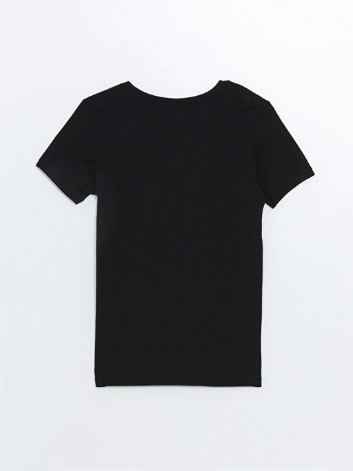 V Yaka K?sa Kollu Penye Erkek Ti??rt - Waikiki фото 2