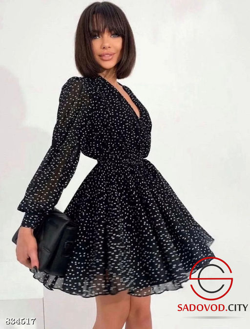 Струящееся платье в мелкий горошек - Bruno фото 2