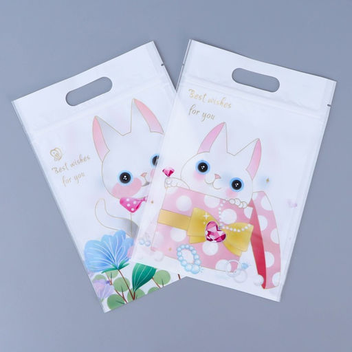 Цена за 50 шт. Пакет подарочный, с zip-lock застежкой, «Милые котики», 15×23±1 см