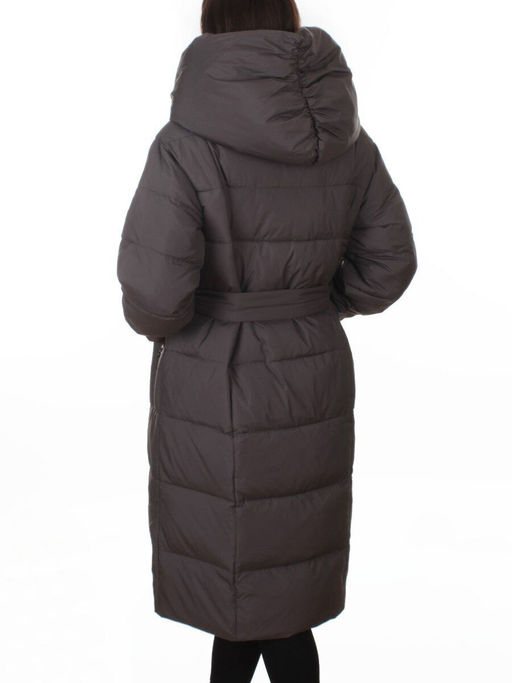 A625 GRAY/BROWN Пальто зимнее женское (200 гр. био-пух)