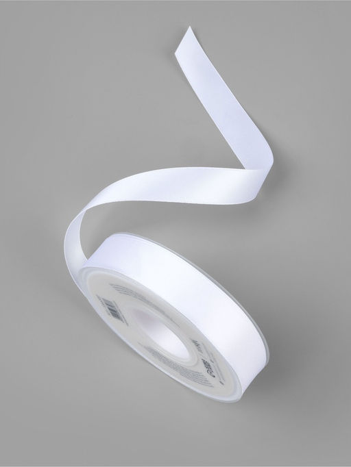 Лента атласная TEIRA, двухсторонняя, 20 мм, 25±1 м, белая №0029