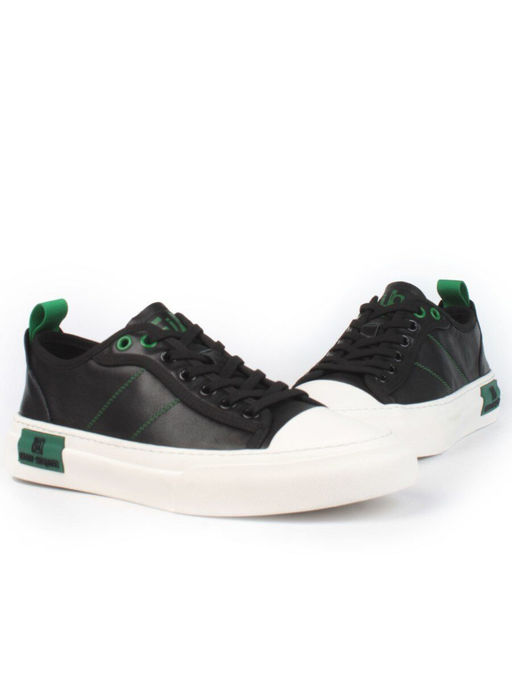 03-0106-1 BLACK/GREEN Полуботинки спортивные мужские (натуральная кожа) - Фабричный китай фото 10