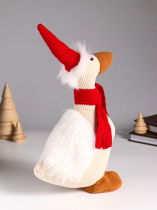 Интерьерная кукла текстильная Гусь в красном колпаке и шарфе, 19?9.5?32 см - Simaland фото 2